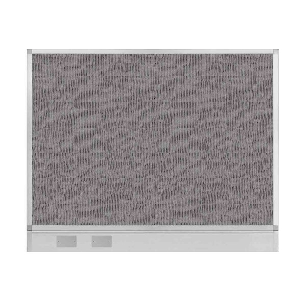 Hush Panel Configurable Cubicle Partition 5' x 4' Slate Fabric w/ Cable Channel